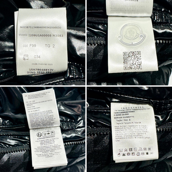 RARE Moncler X Frgmt Borage Down Jacket Men 2/ M Black Houndstooth Full Zip NWT - Picture 14 of 16